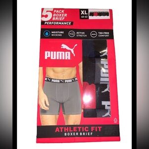 NWT Puma Men's Athletic Cut Performance Boxer Brief 5Pack XL